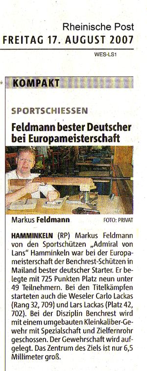 Markus Feldmann Benchrest BR50 Mailand